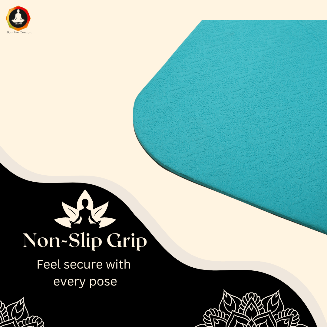 Vedam 6mm TPE Material Yoga and Exercise Mat (Blue)