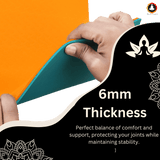 Yoga Mat 6mm TPE – Vedam Exercise Mat (Orange/Aqua)