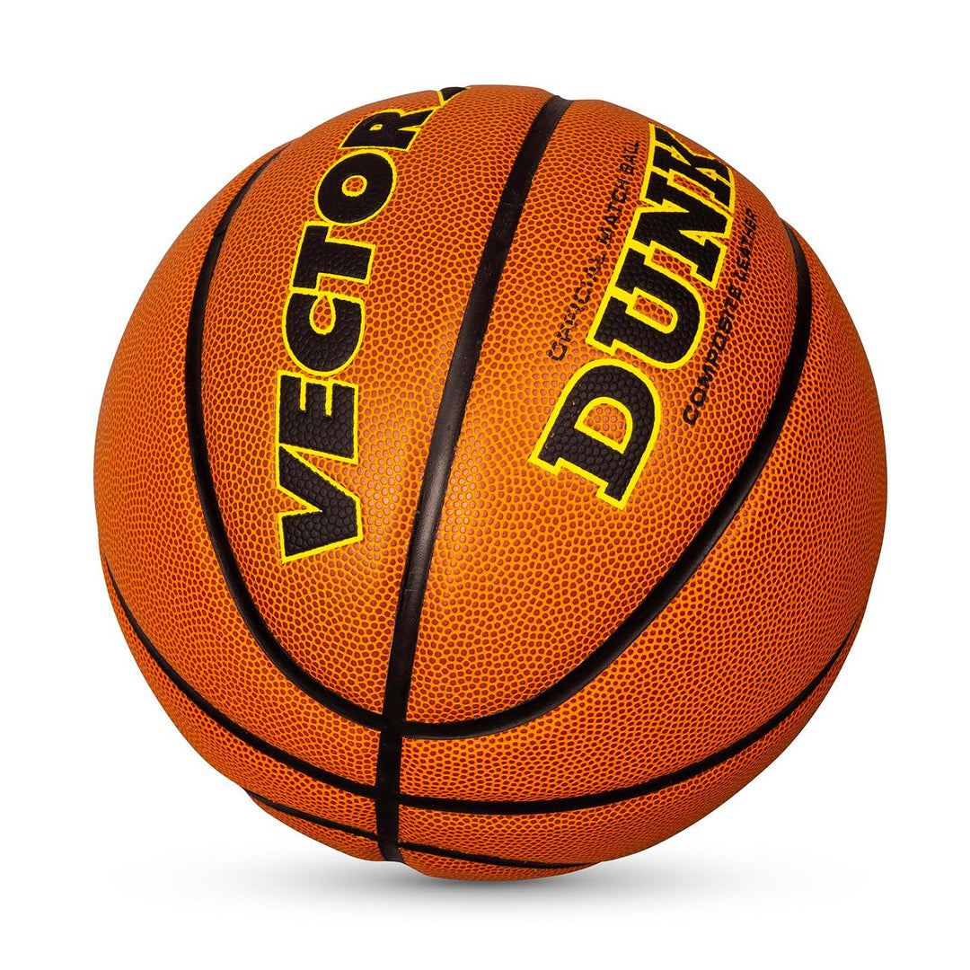 Vector X Dunk Premium PU Cover Professional Basketball with Free Air Needle for Indoor-Outdoor (Color : Brown)