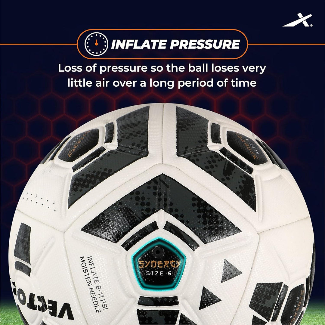 VECTOR X Synergy Thermo Fusion Embossed PU Football - Size: 5 (Pack of 1)