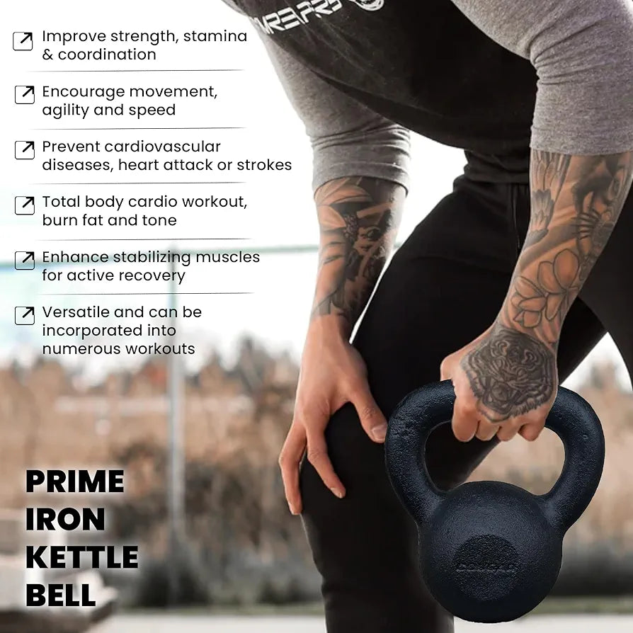 COUGAR Prime iron Kettle bell,Kettle Bell For Fitness Strength Stamina Black Kettlebell 