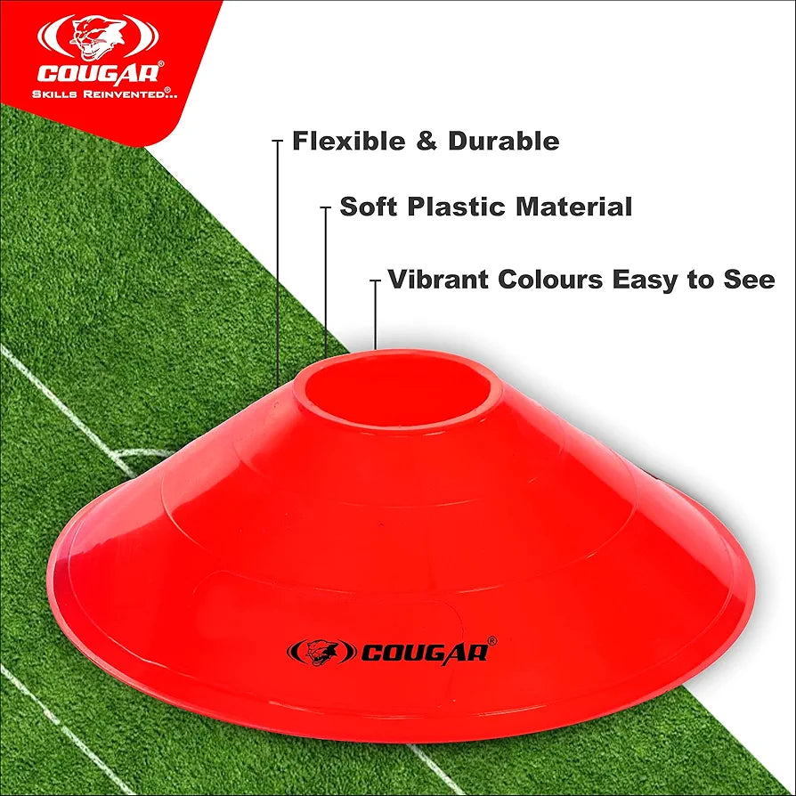 COUGAR Cone Marker, Cone Marker Set, Saucer Cones - Pack of 20, Space Marker, Ground Marker , Agility Training Equipment