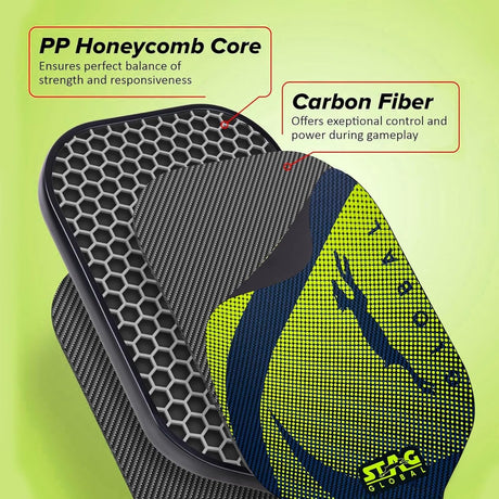 STAG GLOBAL Carbon X Ultra Pickleball Bat with 3 Balls and Cover | 16mm Pickleball Paddle |  Protection for Pro-Level Play