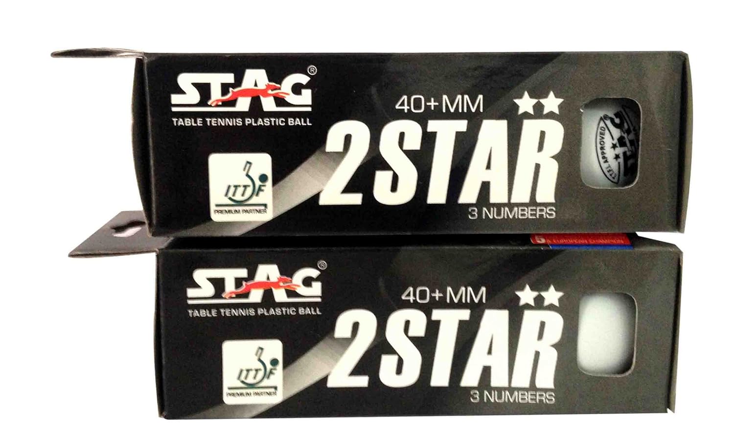 STAG GLOBAL 2 Star Plastic Table Tennis Ball White Available Pack Of 12 ,30, 72, 90