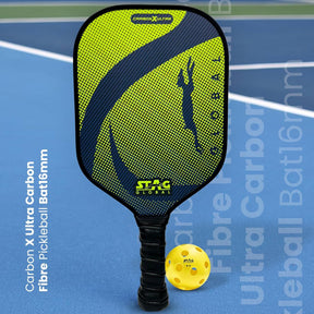 STAG GLOBAL Carbon X Ultra Pickleball Bat with 3 Balls and Cover | 16mm Pickleball Paddle |  Protection for Pro-Level Play