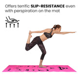 STAG GLOBAL Yoga Mantra Asana Pink Mat With Strap, 4MM Thickness