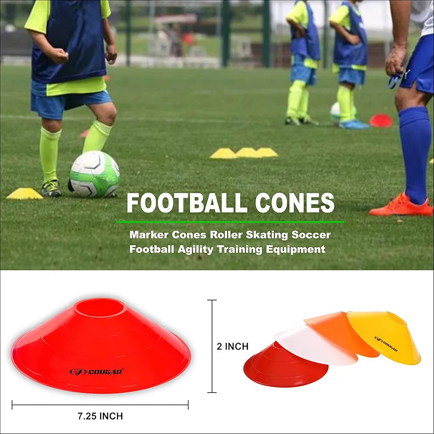 COUGAR Cone Marker, Cone Marker Set, Saucer Cones - Pack of 20, Space Marker, Ground Marker , Agility Training Equipment