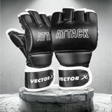 Vector X Attack MMA Black Thumb Protection Grappling Gloves