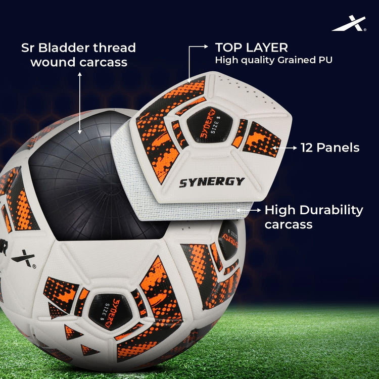VECTOR X Synergy Thermo Fusion Embossed PU Football - Size: 5 (Pack of 1)