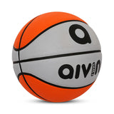 Aivin Onset Basketball, Rubberized Moulded Basketball Game, for Match, Training, Outdoor Ball, Durable for Practice, Waterproof and Suitable for All Surface, 8 Panel, Material-Rubber (Grey/Red) Size-7