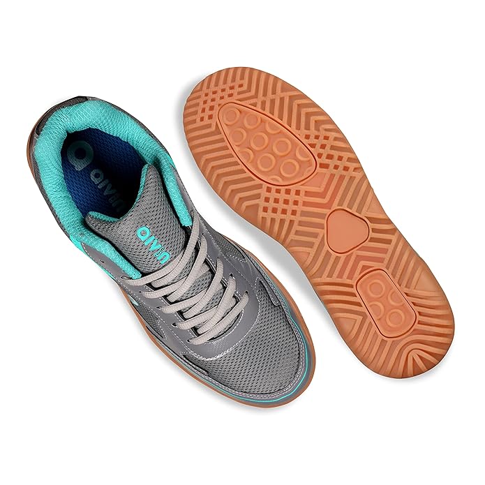 AIVIN Clash Badminton Shoes for Men, Rubber Sole with PVC Synthetic Leather Upper and mesh for Sports, Badminton, Volleyball, Squash, and Table Tennis Light Weight Shoes