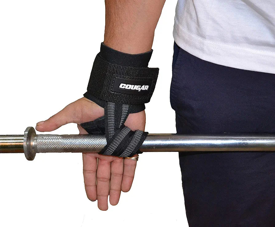 Cougar Weight Lifting Strap Non - Slip Weight Lifting Straps Power Lifting Dead-Lifts Gym bar Wrist Wrap Support Dumbbell Support