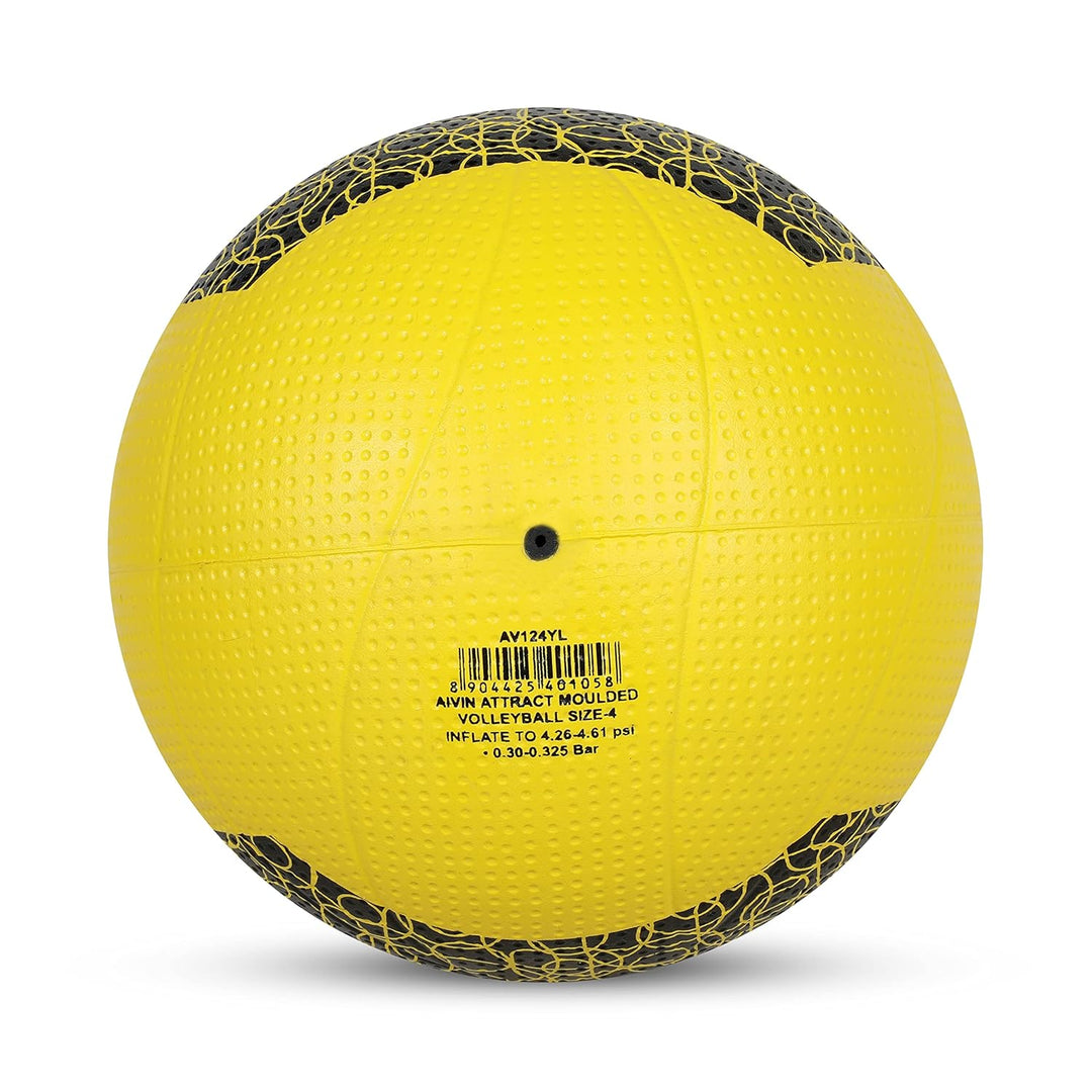 AIVIN Attract Volleyball, Volleyball Games, Match Ball, Training Ball, Indoor, Outdoor Ball, Durable for Practice, Water Resistant and Suitable for All Surface, (Yellow) Size-4