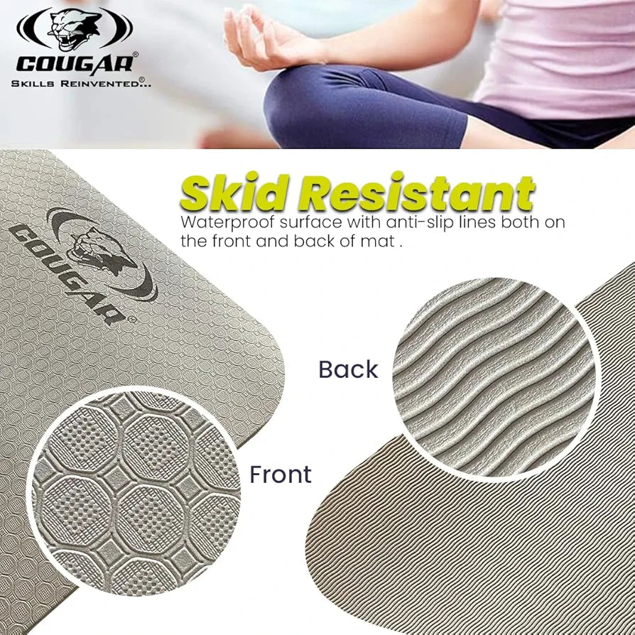 COUGAR Nirvana Yoga Mats For Men Women Exercise mat for home workout gym mat Anti Slip Yoga mat Kids- 8 mm