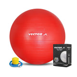 Vector X Gym Ball for Exercise Anti Burst Exercise Ball with Foot Pump for Workout Yoga Ball for Women and Men Swiss Ball for Balance Stability Training, Birthing Ball for Pregnancy, Fitness