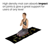 STAG GLOBAL Yoga Mantra Asana Black Mat With Strap, 4MM Thickness