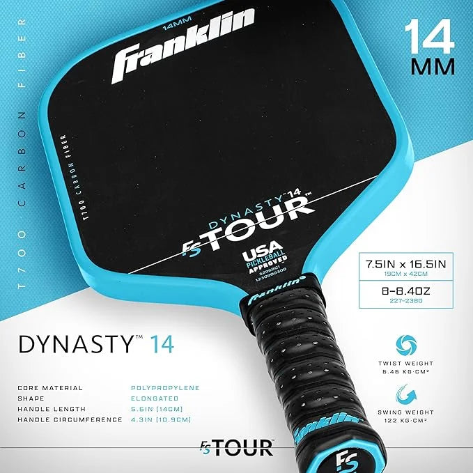 FRANKLIN FS Tour Dynasty 14 Carbon Pickleball Paddle