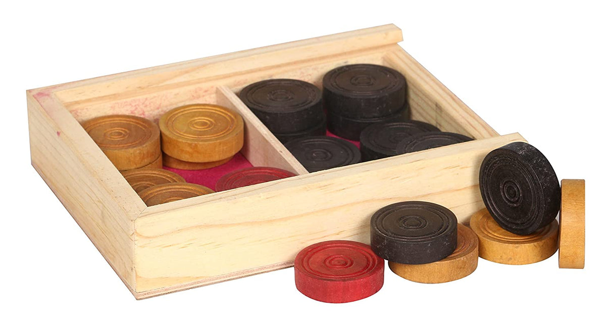 Synco Bulldog Carrom Coins with special wood box