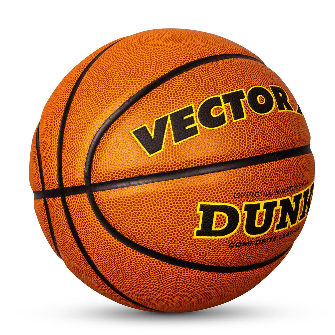 Vector X Dunk Premium PU Cover Professional Basketball with Free Air Needle for Indoor-Outdoor (Color : Brown)