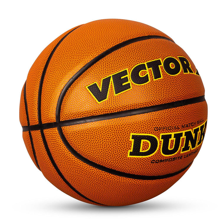 Vector X Dunk Premium PU Cover Professional Basketball with Free Air Needle for Indoor-Outdoor (Color : Brown)
