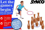Synco Wooden Lawn Bowling & Ring Toss Game for Kids and Adults | 2-in-1 Game Set