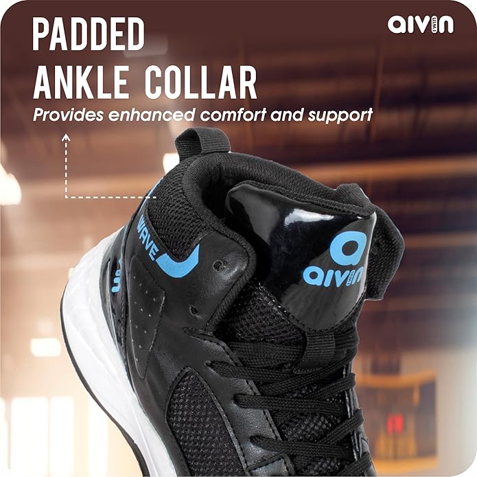AIVIN Wave Men's Basketball Shoes - Superior Traction, Slip Resistant Rubber outsole, Bouncy EVA insole for Plush comfort, Multi directional Flexibility