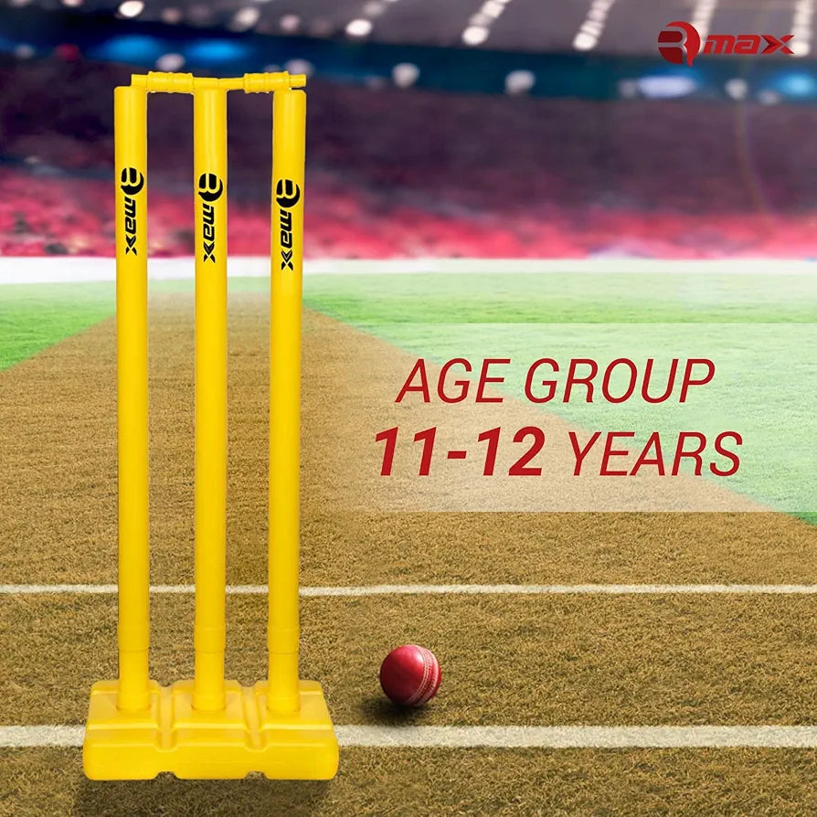 Rmax Plastic Cricket kit for Tennis, Rubber & Wind Ball All Age Groups and Sizes  