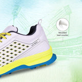 Aivin Hit-Man CRICKET SHOES for MEN, SPORTS SHOES,Rubber Stud Outsole with Mesh, CRICKET SHOES,Advanced Durable and Flexible EVA, White/Yellow