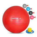 Vector X Gym Ball for Exercise Anti Burst Exercise Ball with Foot Pump for Workout Yoga Ball for Women and Men Swiss Ball for Balance Stability Training, Birthing Ball for Pregnancy, Fitness