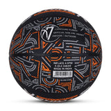 Vector X 8 Panel Striker Rubber Moulded Indoor Outdoor Game Ball with Needle, Street Basketball for Men, Adults & Youth, Official Size 7, Black/Orange Colour