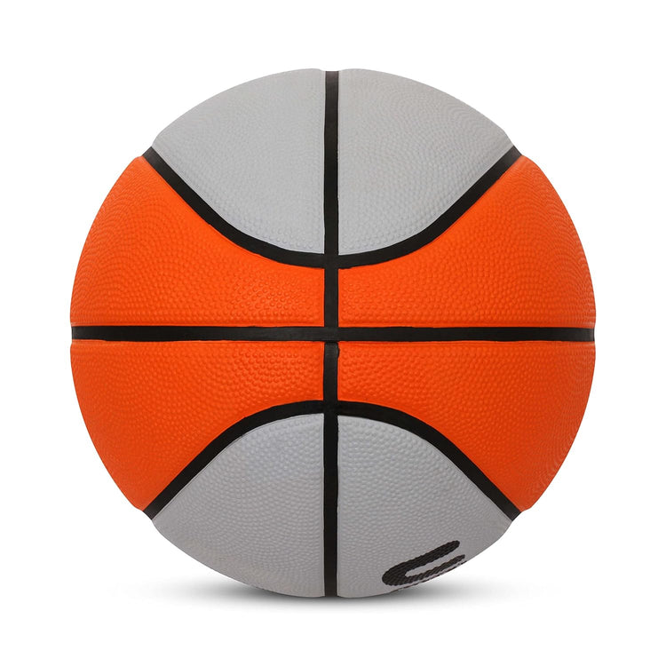 Aivin Onset Basketball, Rubberized Moulded Basketball Game, for Match, Training, Outdoor Ball, Durable for Practice, Waterproof and Suitable for All Surface, 8 Panel, Material-Rubber (Grey/Red) Size-7