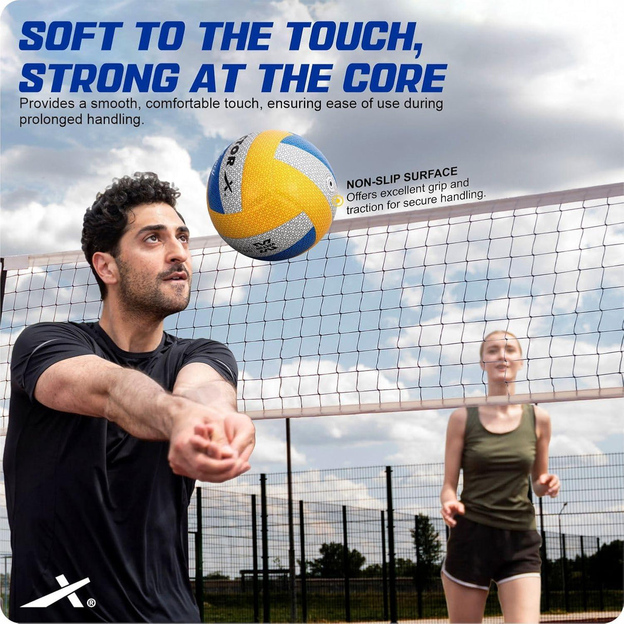 Vector X Legacy 18 Panel Laminated Rubberized Pasted Material Durable & Waterproof Indoor Outdoor, Beach, Pool, Sand Home Play Practice Match Volleyball.
