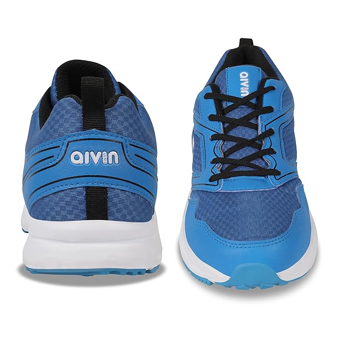 AIVIN Comfort Running Shoes for Men, Rubber Sole with Synthetic Leather Upper and mesh for Sports Best Comfort, Ultra-Lightweight, Walking, Running, Gym & Sports Shoes (Blue)