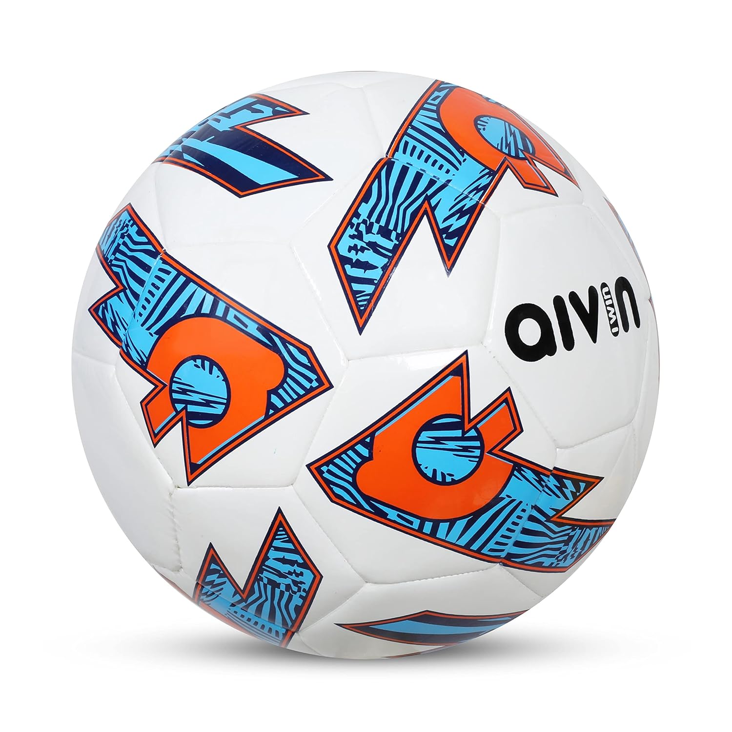 Aivin Trend Football Machine Stitched Football Game, for Training, Match, Sports, Playing, Outdoor Ball, Durable & Water Resistance Football for Practice, 32 Panel, Size-5 (Blue/White)