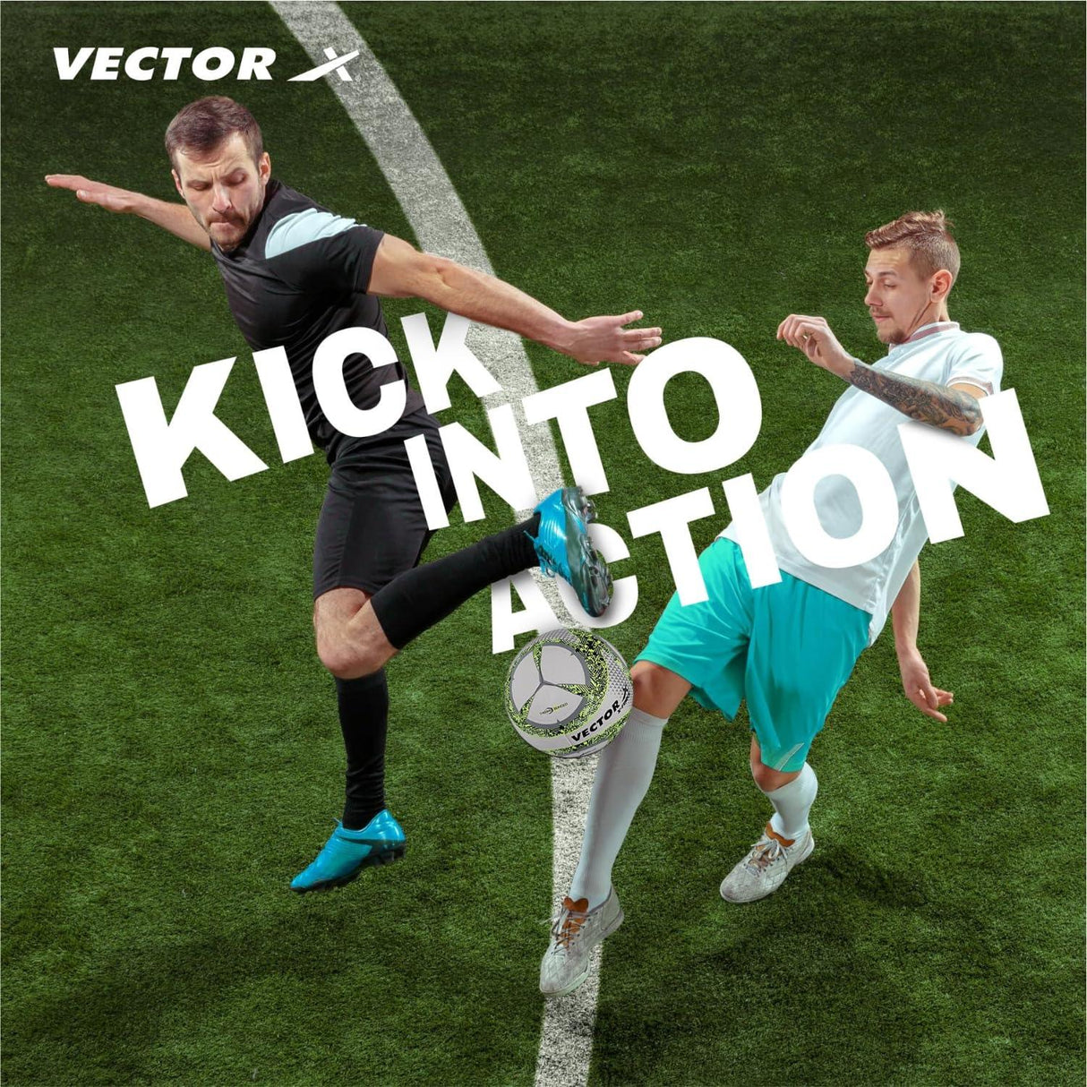 VECTOR X Thermo Bonded X-FORCE Dotted Grain PU Textured Football - Size: 5 (Pack of 1)