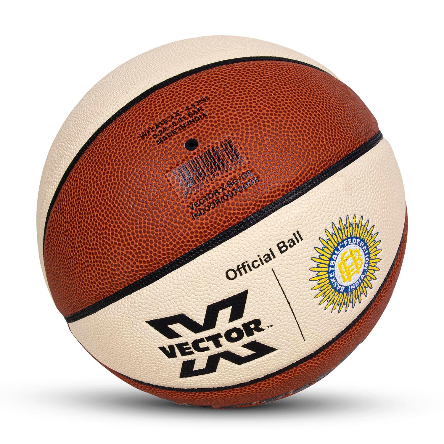 Vector X HG-100 Basketball Federation of India Official Ball, FIBA Level 1 Approved Premium Basketball