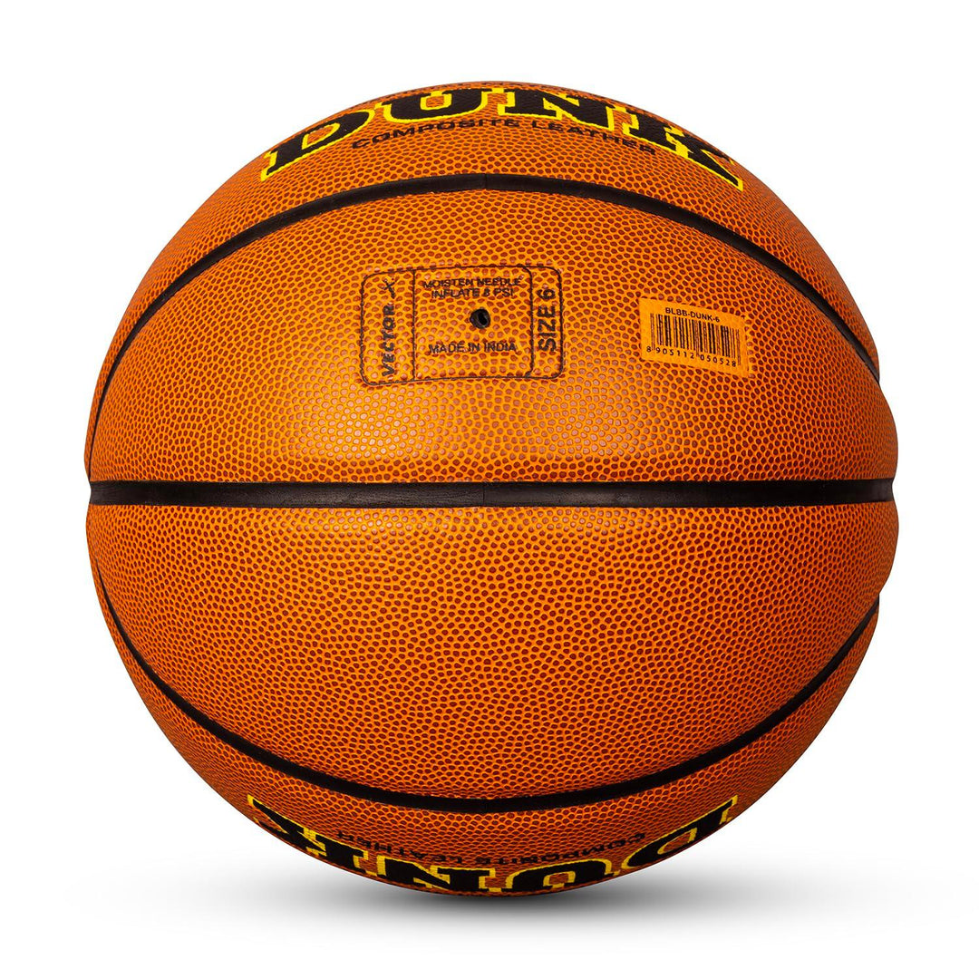 Vector X Dunk Premium PU Cover Professional Basketball with Free Air Needle for Indoor-Outdoor (Color : Brown)