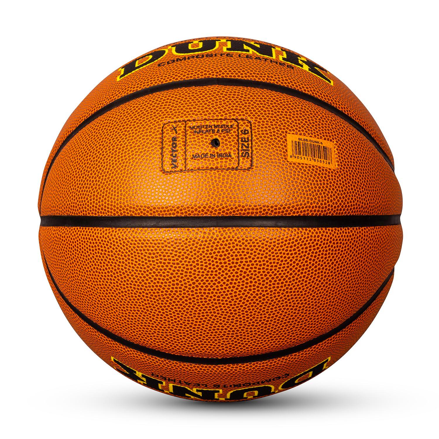 Vector X Dunk Premium PU Cover Professional Basketball with Free Air Needle for Indoor-Outdoor (Color : Brown)