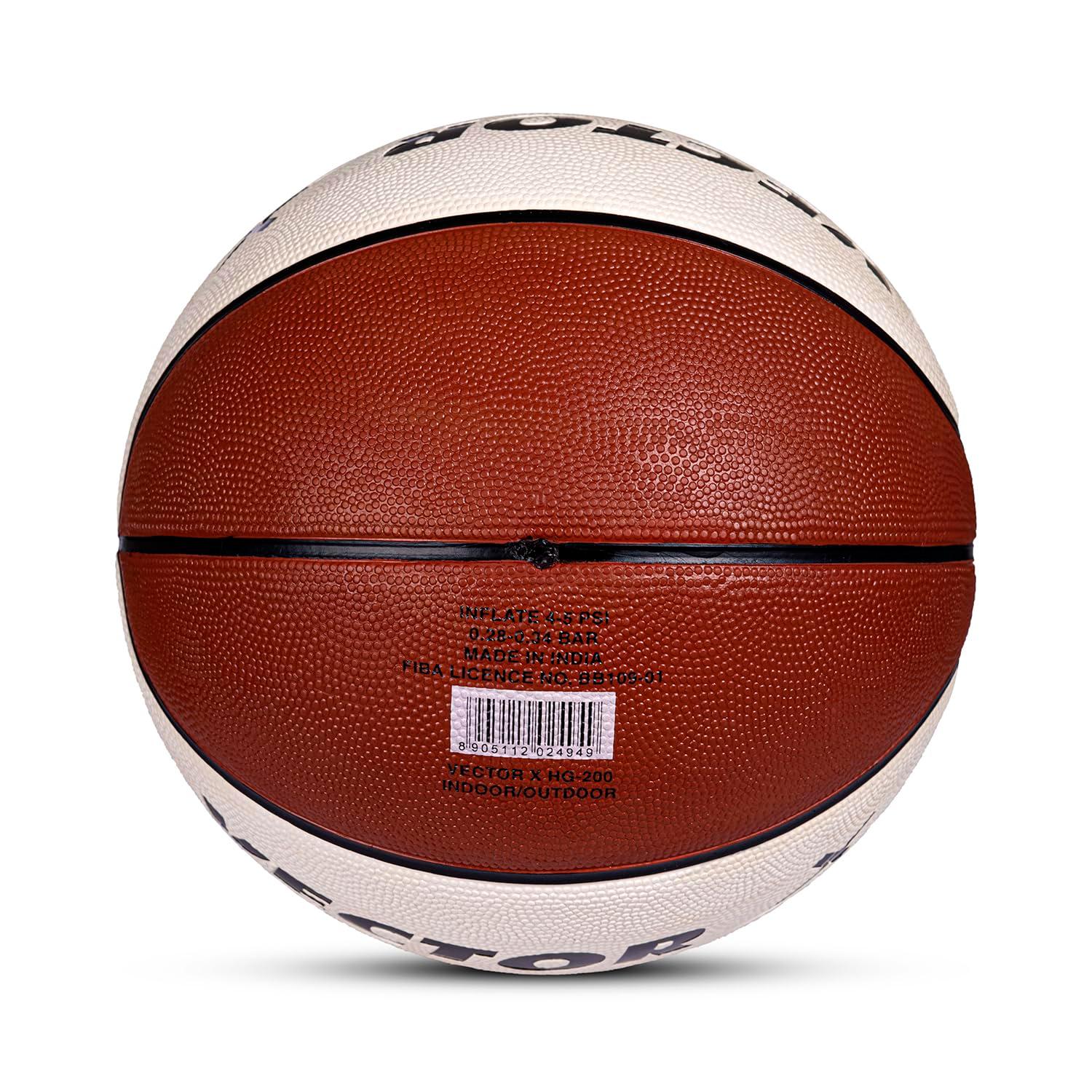 VECTOR X HG-200 FIFA Approved Basketball with Free Air Needle Moulded Tacky Rubber (Color : Brown-Cream) Size: 7