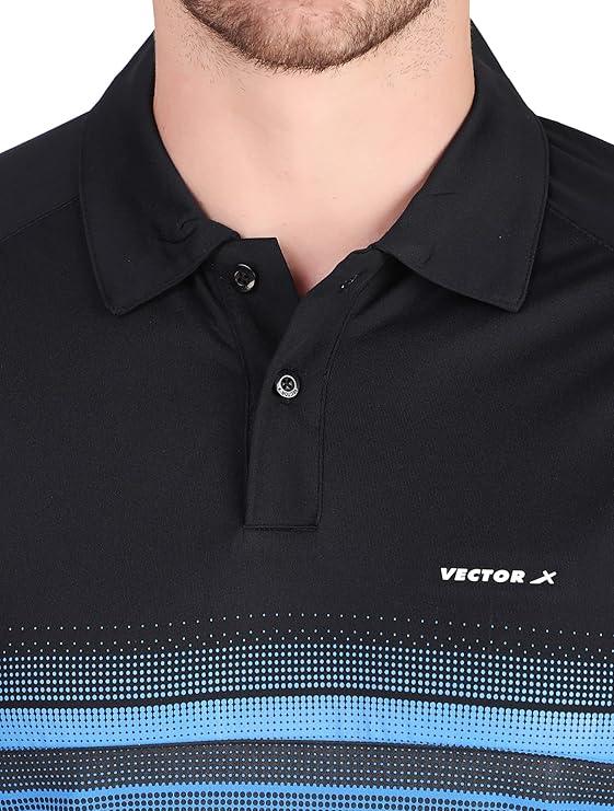 VECTOR X OMT-259 Mens Polo Collar Neck Colourblocked T-Shirt