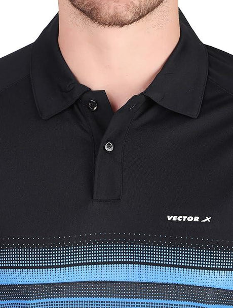 VECTOR X OMT-259 Mens Polo Collar Neck Colourblocked T-Shirt