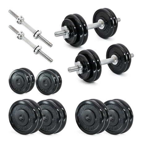 KAKSS Cast Iron Spinlock Black Adjustable Dumbbell For Home Gym, Bodybuilding Fitness and Core Fitne | Kakss Exporters (Kakss