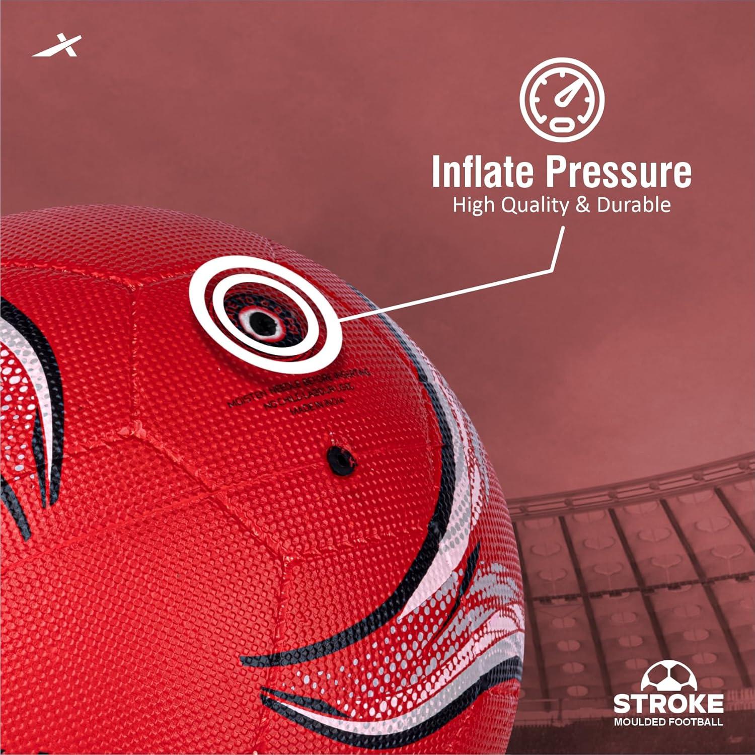 Vector X Stroke Football | Rubberized Moulded | Suitable for Hard Ground Without Grass | Training Ball | Soccer Ball | for Men/Women