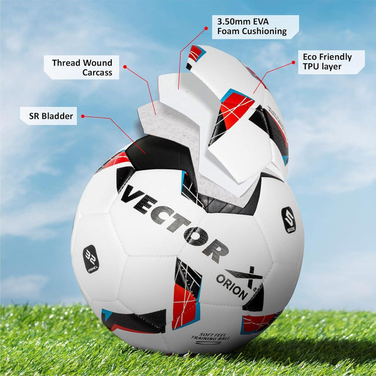 VECTOR X Orion TPU Machine Stitched | Match | Training | Practice| Professional Football - Size: 5 (Pack of 1)