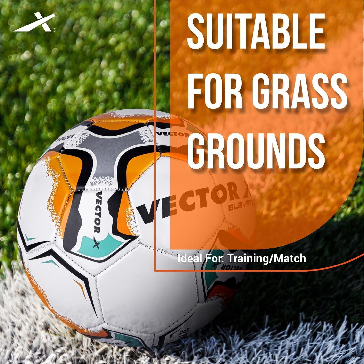 Vector X Elevate PVC Machine Stitched Football With Pump - Size: 5 (Pack of 1)