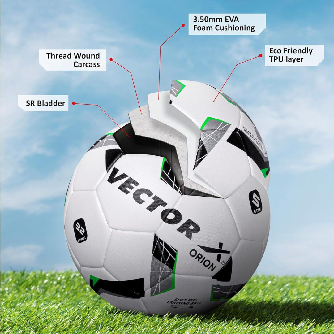 VECTOR X Orion TPU Machine Stitched | Match | Training | Practice| Professional Football - Size: 5 (Pack of 1)