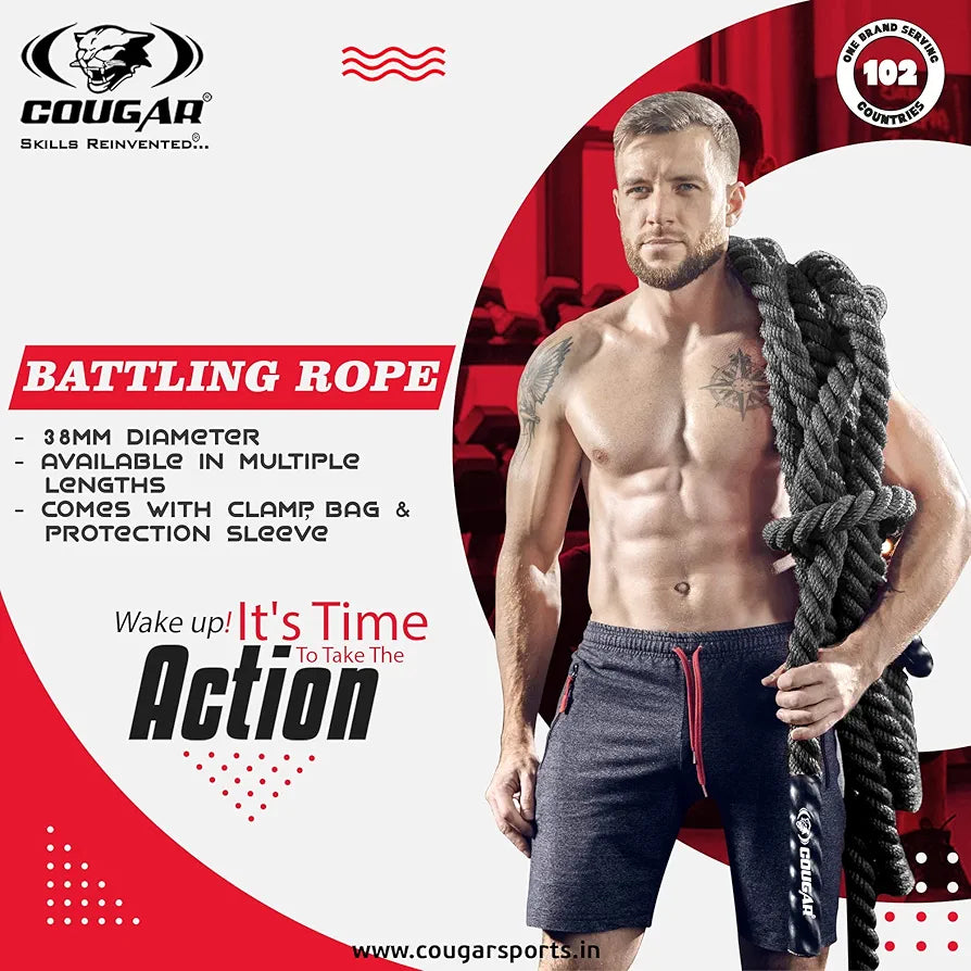Cougar Professional Battling Rope and Exercise Rope 15 mtrs
