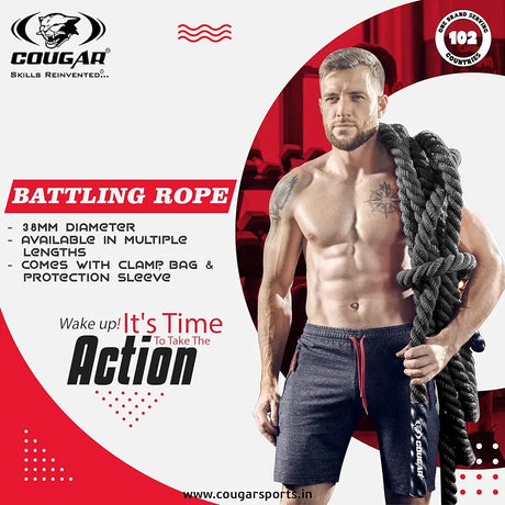 Cougar Professional Battling Rope and Exercise Rope 15 mtrs