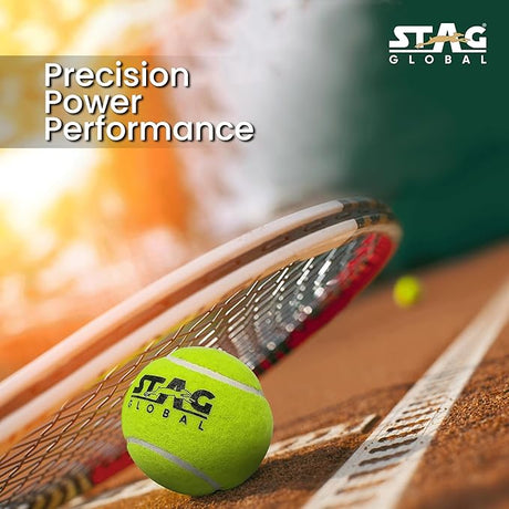 STAG GLOBAL Cricket, Tennis Balls | Crafted w PVC and Felt Material | Ensuring Durabilty and Performance