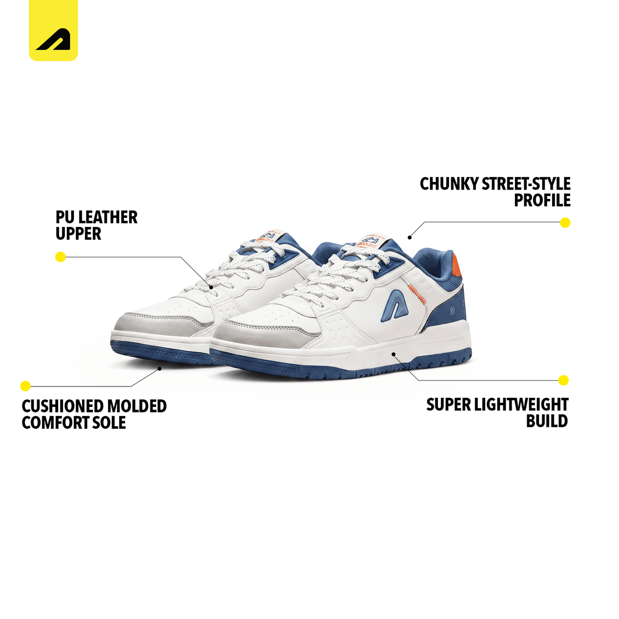 Code  Men's Shoes - White Blue